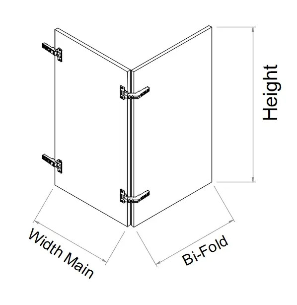 Base-Top Left Corner Bi-Fold Custom Double Hinges Door