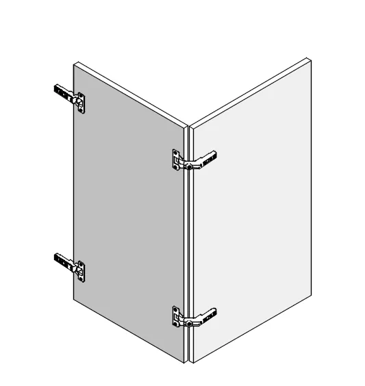 Base-Top Left Corner Bi-Fold Custom Double Hinges Door