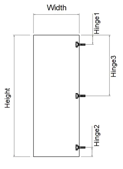 Left Bevel 2PAC Custom 3 Hinges Door