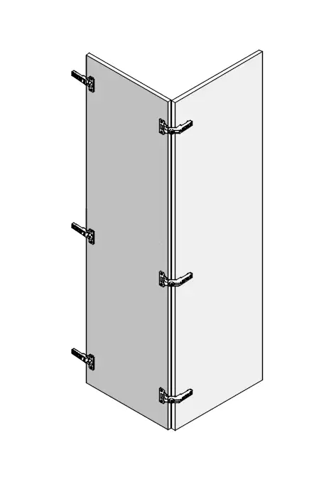 Tall Right Corner Bi-Fold Custom 3 Hinges Door