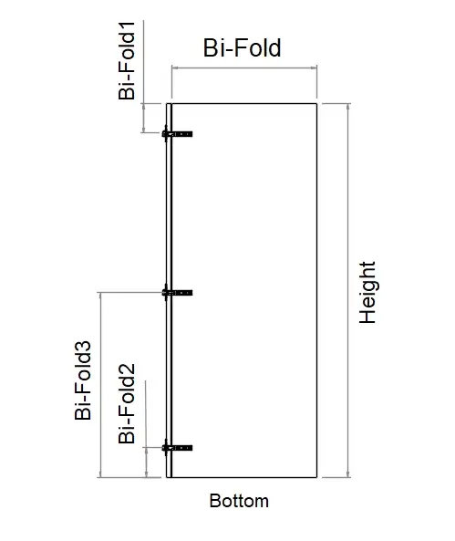 Tall Right Corner Bi-Fold Custom 3 Hinges Door