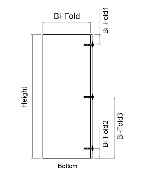 Tall Left Corner Bi-Fold Custom 3 Hinges Door