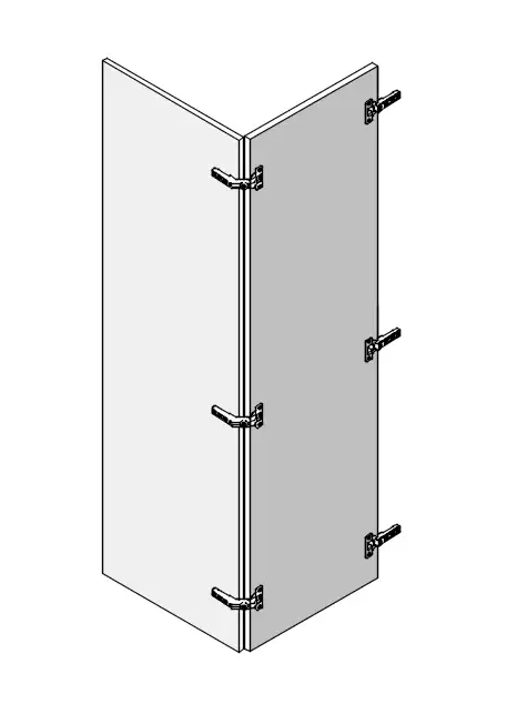 Tall Left Corner Bi-Fold Custom 3 Hinges Door
