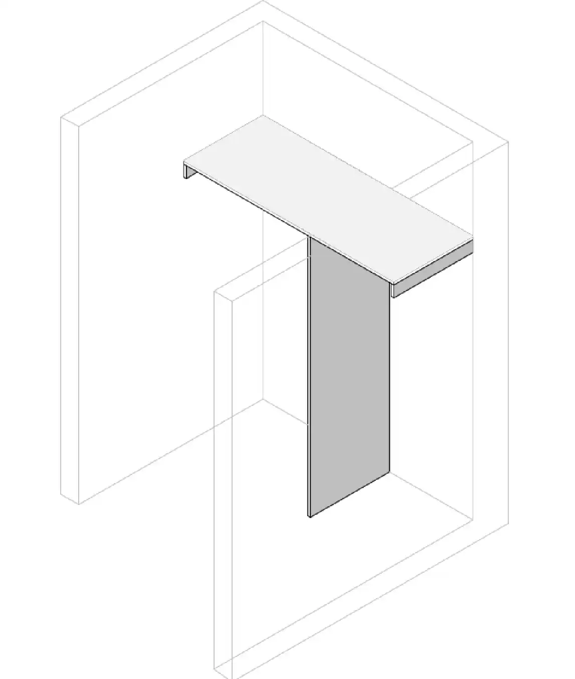 Linear Wardrobe Shelf with Vertical Support - Photo 1