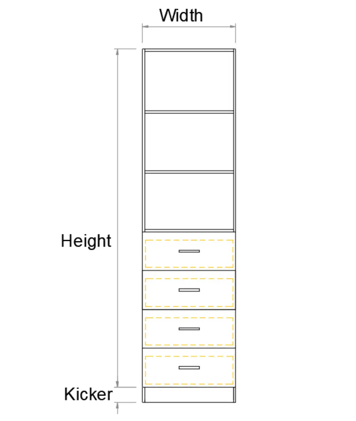 WARDROBE 4 DRAWERS SET - NO SOFT CLOSE - Photo 3
