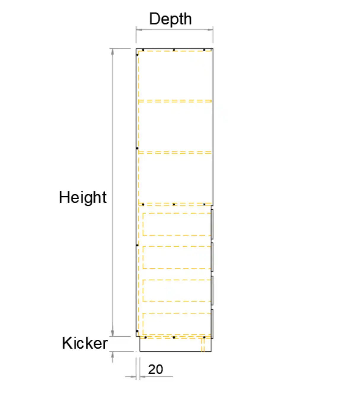 Wardrobe 4 Drawers Set Finger Pull - No Soft Close - Photo 4