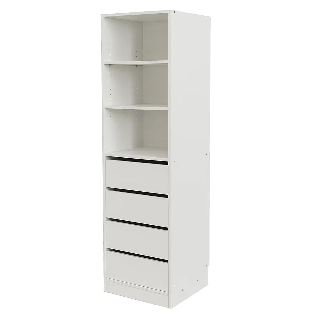 wardrobe insert 4 drawers finger pull soft close