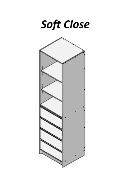 Wardrobe 4 Drawers Set Finger Pull - Soft Close - Photo 6