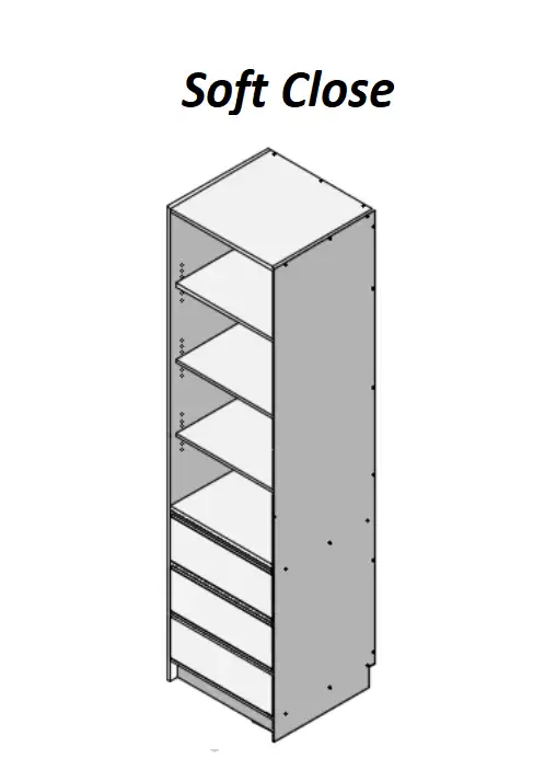 Wardrobe 3 Drawers Set Finger Pull - No Soft Close - Photo 6