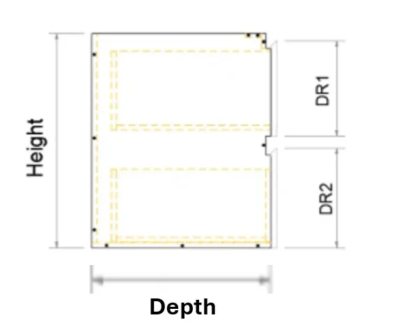 Custom 2 Drawers Wall Hung Vanity 2PAC Bevel