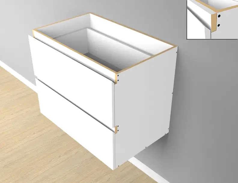 Custom 2 Drawers Wall Hung Vanity 2PAC Bevel - Photo 1