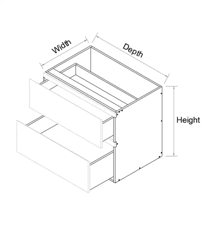 Custom 2 Drawers Wall Hung Vanity 2PAC Bevel - Photo 2
