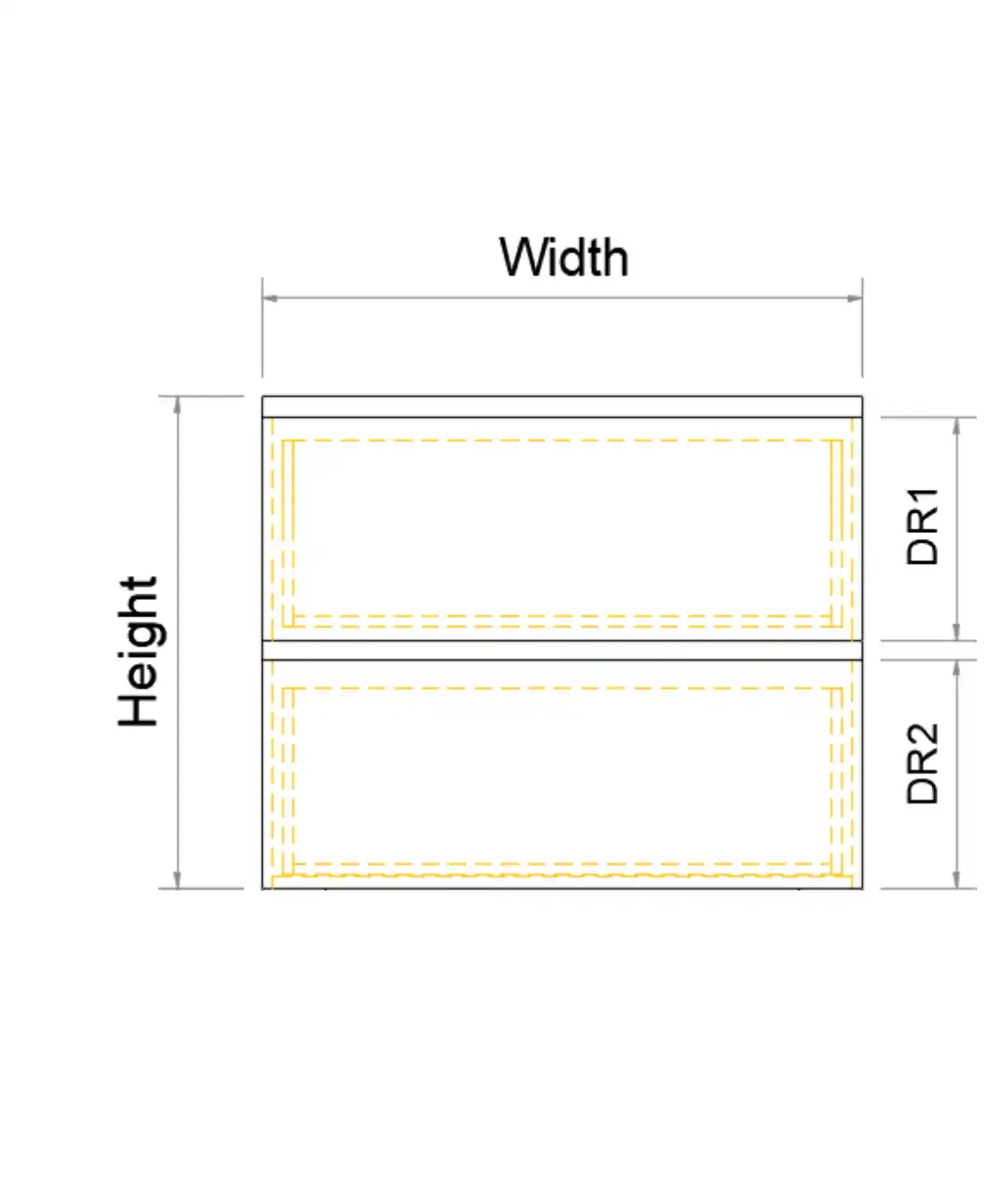 Custom 2 Drawers Wall Hung Vanity 2PAC Bevel - Photo 3