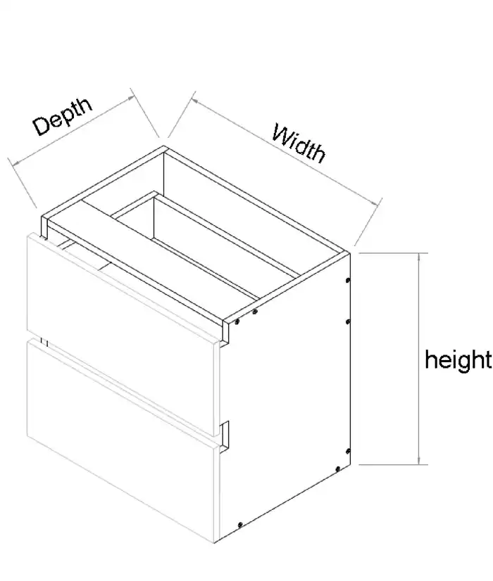 Custom 2 Drawers Wall Hung Vanity Finger Pull - Photo 2