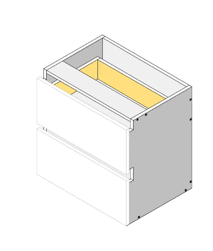 Custom 2 Drawers Wall Hung Vanity Finger Pull - Photo 5