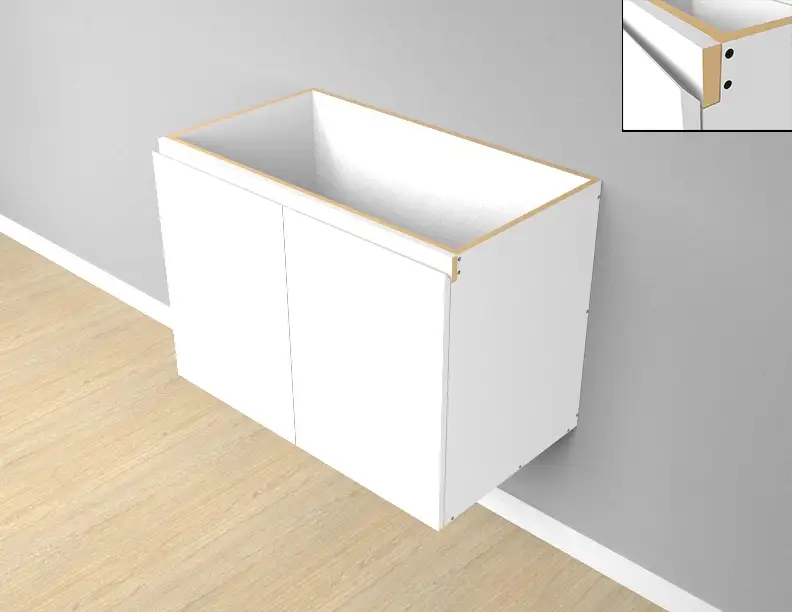 Double Door Wall Hung Vanity 2PAC Bevel - Photo 1