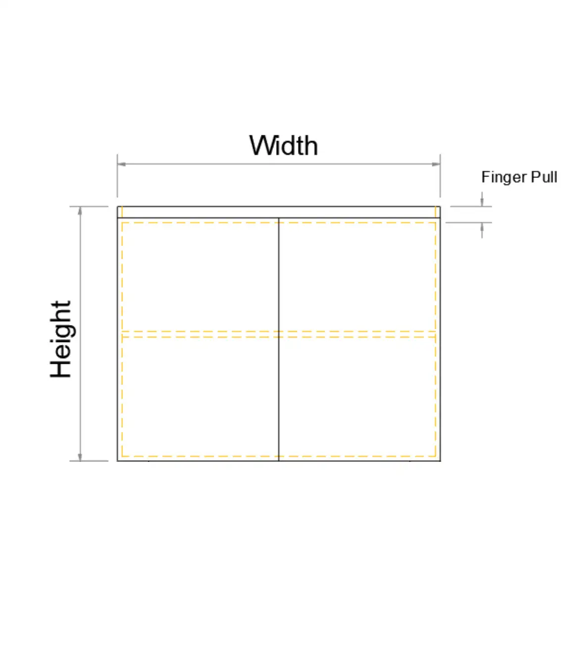 Double Door Wall Hung Vanity 2PAC Bevel - Photo 3