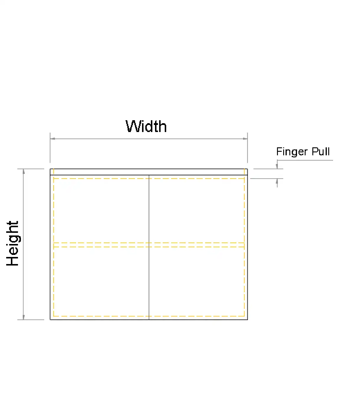 Double Door Wall Hung Vanity Finger Pull - Photo 3