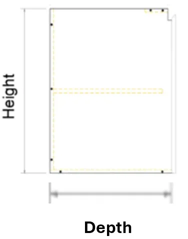 Single Right Door Wall Hung Vanity 2PAC Bevel