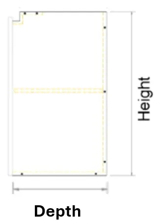 Single Right Door Wall Hung Vanity Finger Pull