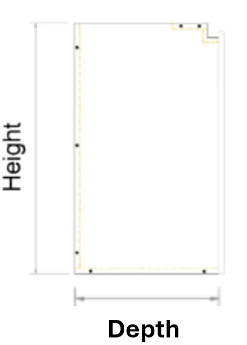 Single Left Door Wall Hung Vanity Finger Pull