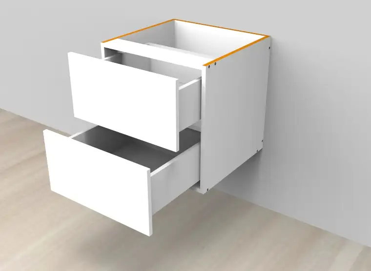 Two Drawers Wall Hung Vanity - Photo 1