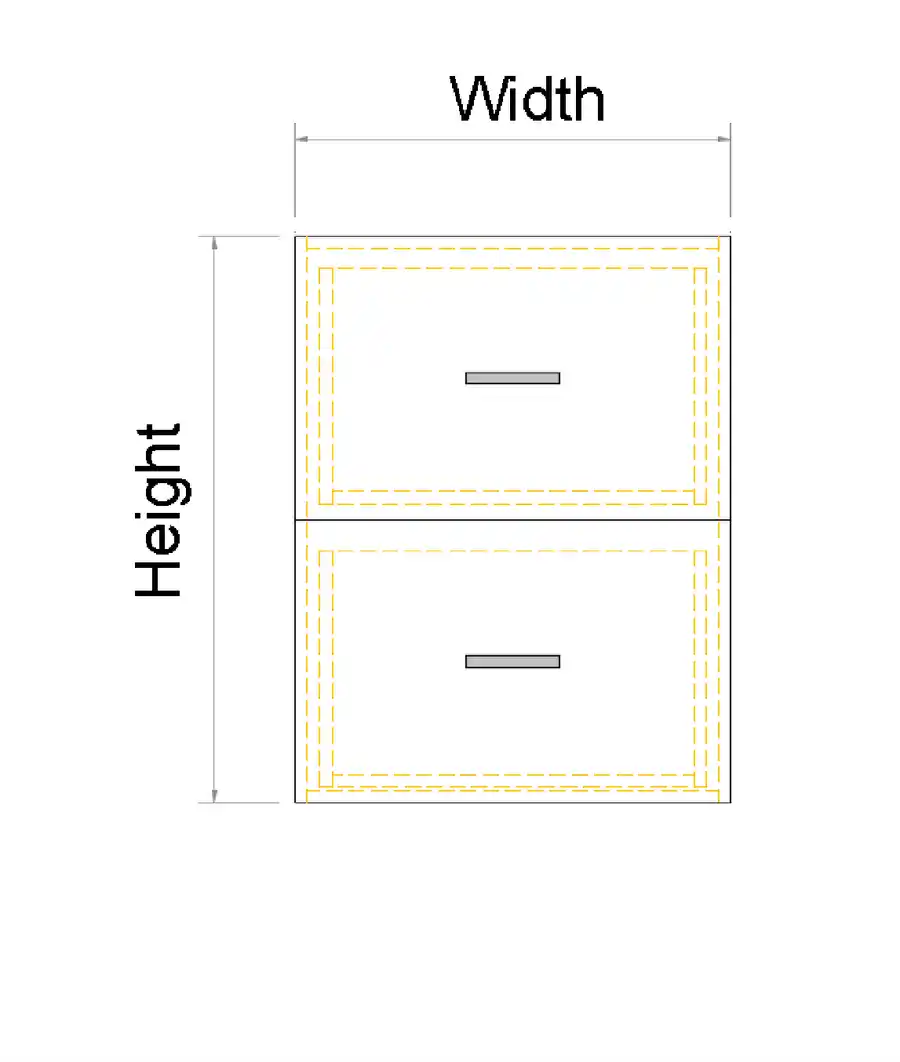 Two Drawers Wall Hung Vanity - Photo 2