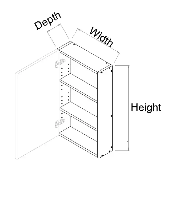 Single Left Door Shaving Cabinet - Photo 2