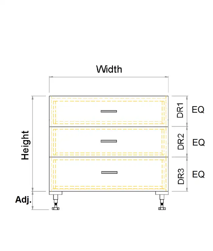 Custom 3 Drawers Floor Vanity - Photo 3