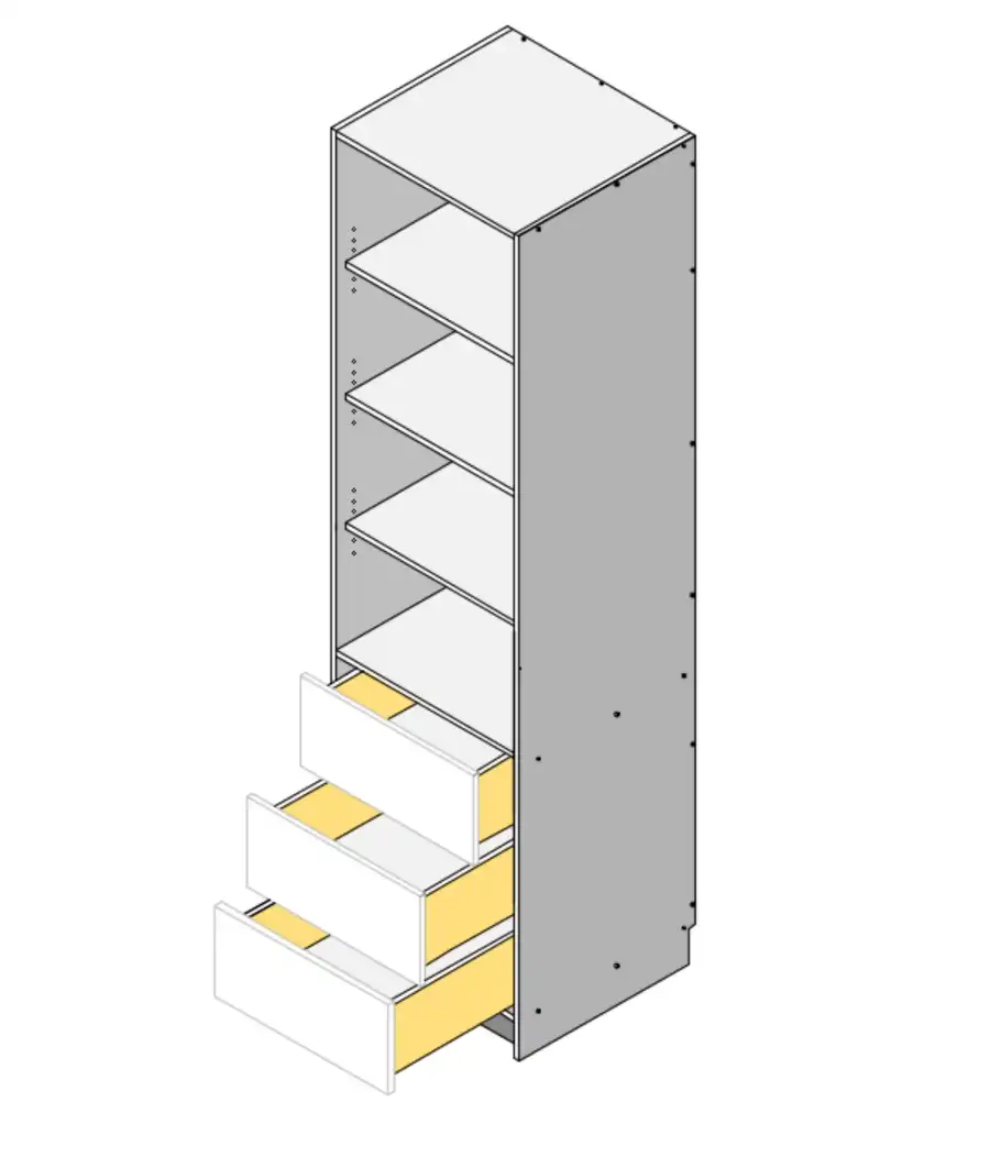 Wardrobe 3 Drawers set - No Soft Close - Photo 5