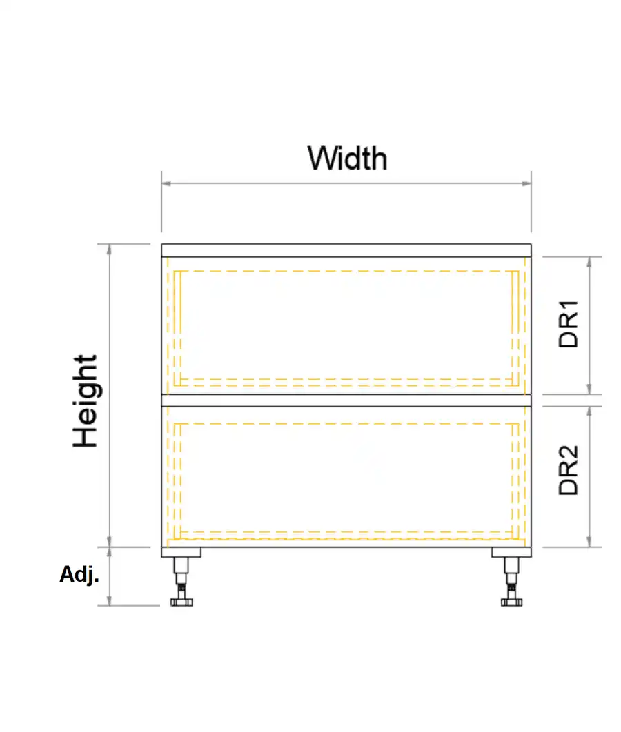 Custom 2 Drawers 2PAC Bevel Cabinet - Photo 3