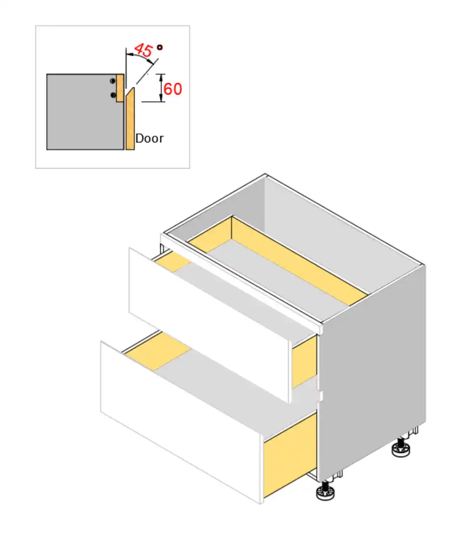 Custom 2 Drawers 2PAC Bevel Cabinet - Photo 5
