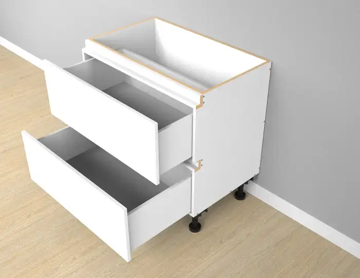 Custom 2 Drawers Finger Pull Cabinet - Photo 1