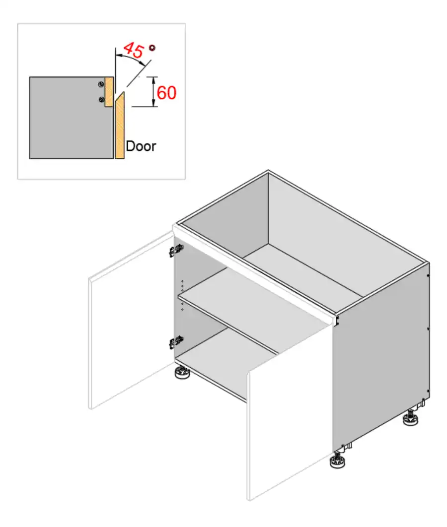 Base Double Door 2PAC Bevel Cabinet - Photo 5