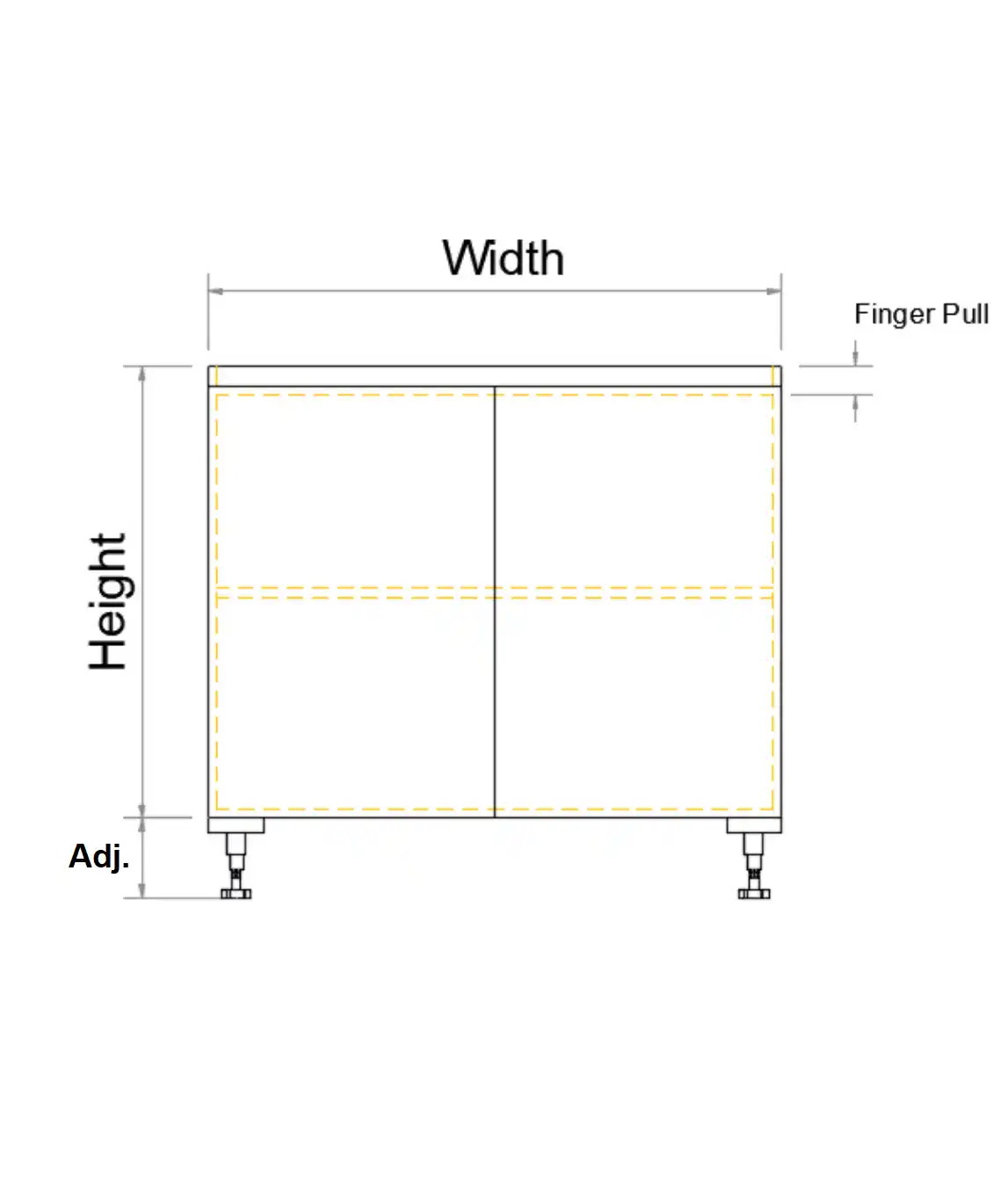 Base Double Door Finger Pull Cabinet - Photo 2