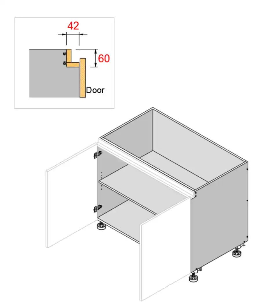 Base Double Door Finger Pull Cabinet - Photo 5