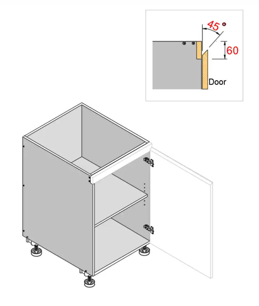 Base Single Right Door 2PAC Bevel Cabinet - Photo 5