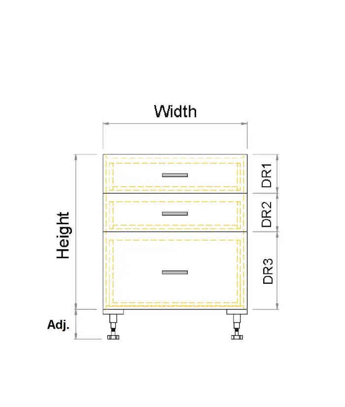 Custom 3 Equal Drawers Cabinet - Photo 3