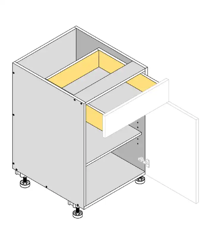 Single Drawer Single Right Door Cabinet - Photo 5