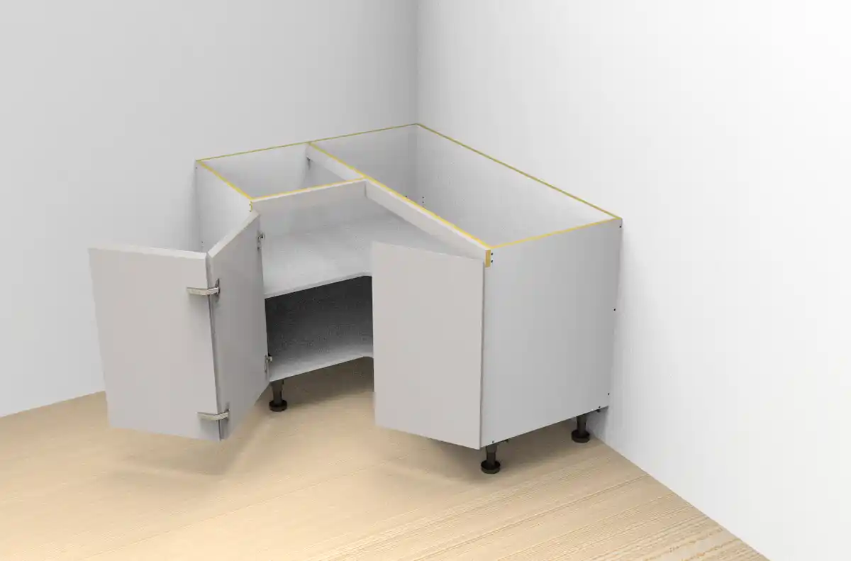 Base Right Corner Three Door 2PAC Bevel Cabinet - Photo 1