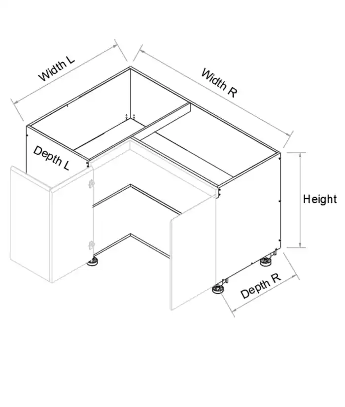 Base Right Corner Three Door 2PAC Bevel Cabinet - Photo 2