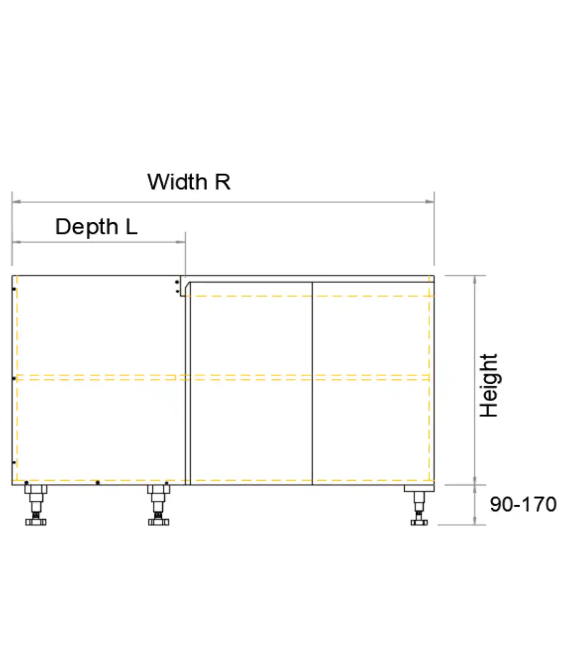 Base Right Corner Three Door 2PAC Bevel Cabinet - Photo 3