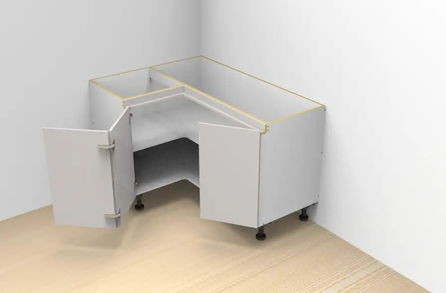 Base Right Corner Three Door Finger Pull Cabinet - Photo 1