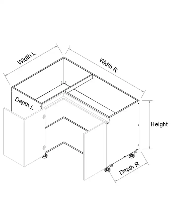 Base Right Corner Three Door Finger Pull Cabinet - Photo 2