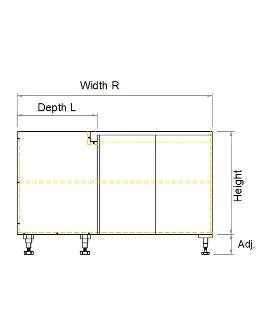 Base Right Corner Three Door Finger Pull Cabinet - Photo 3