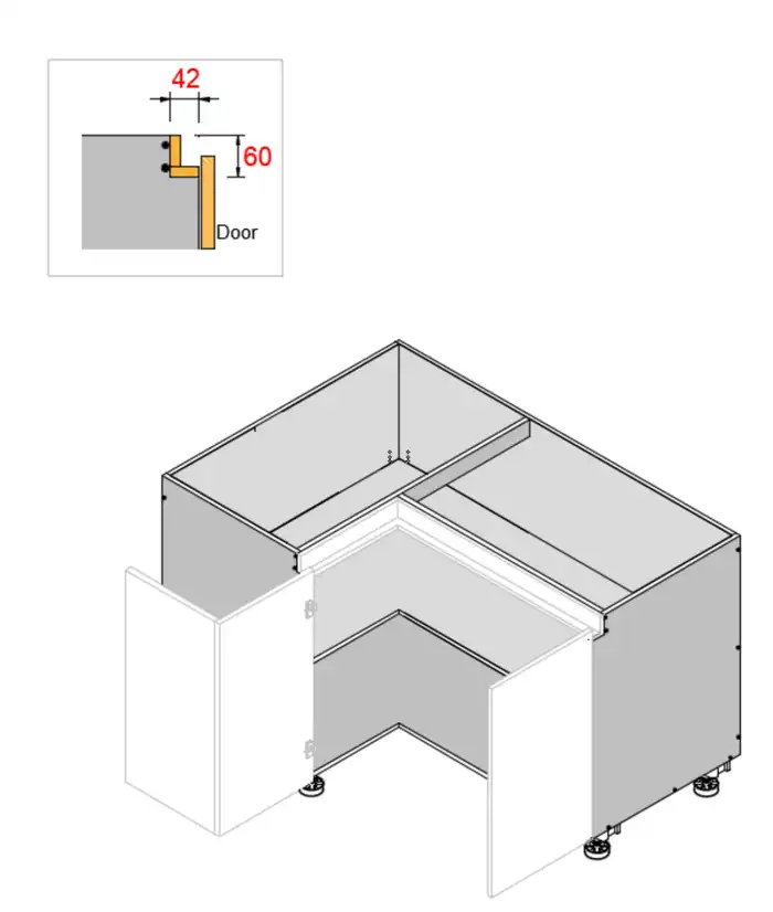Base Right Corner Three Door Finger Pull Cabinet - Photo 4