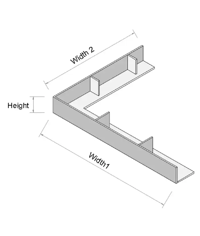 Raw MDF L-Shape Bulkhead - Photo 2
