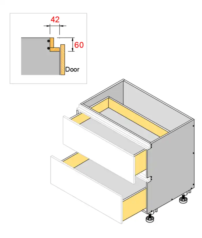 Custom 2 Drawers Floor Vanity Finger Pull - Photo 5