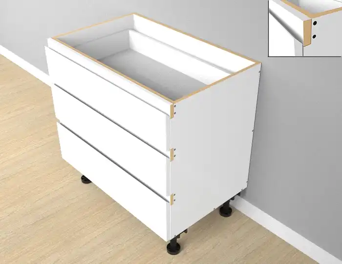 Custom 3 Drawers Floor Vanity 2PAC Bevel - Photo 1