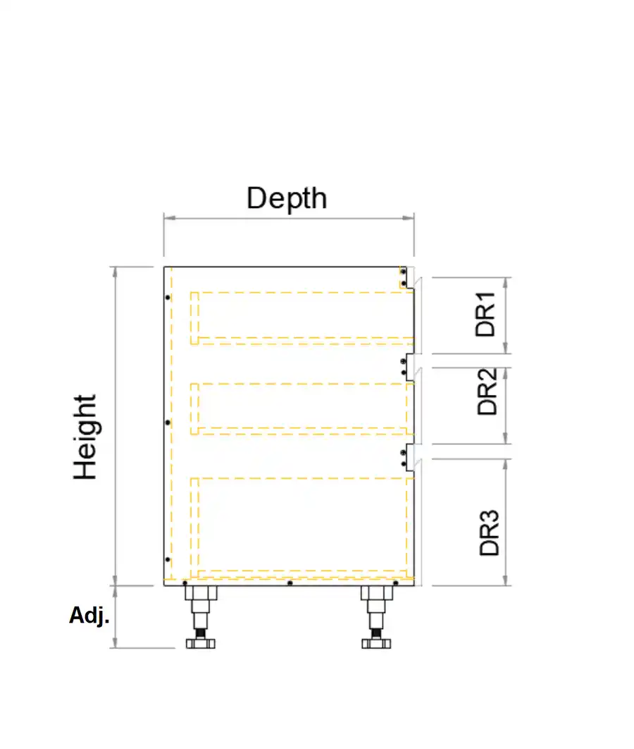 Custom 3 Drawers Floor Vanity 2PAC Bevel - Photo 4